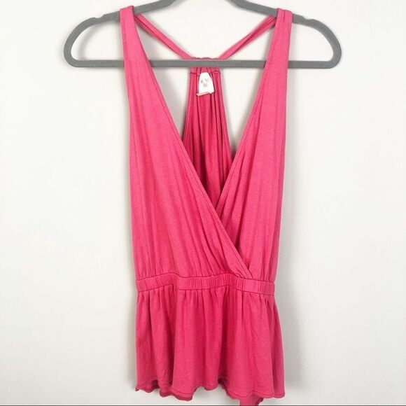 FREE PEOPLE We the Free | Heat Wave Pink Peplum Top Women’s Size Medium - Picture 3 of 8
